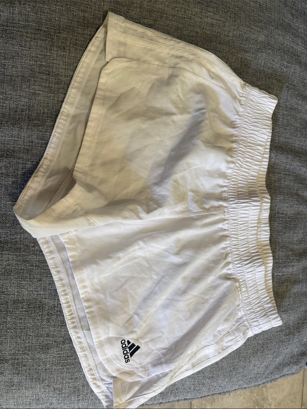 adidas White Women's Running Shorts with Logo